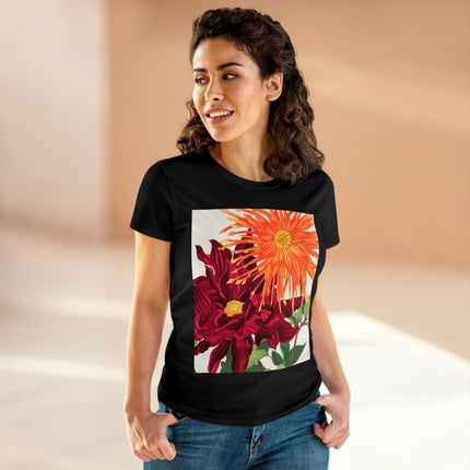 Dahlia Flower by Tanigami Kônan Women's Midweight Cotton Tee