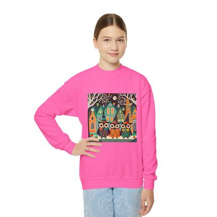 Night of the Trick-or-Treating Owlets Youth Crewneck Sweatshirt
