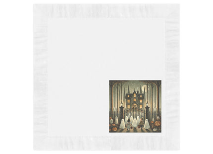 Ghostly Welcome – A Halloween Night White Coined Napkins