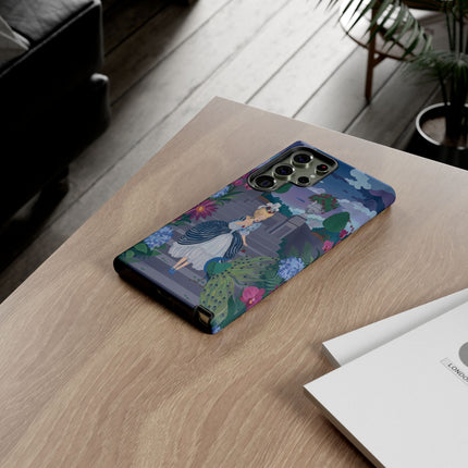 🦚🌸 The Peacock Garden Terrace Phone Case – Art Deco Floral Elegance