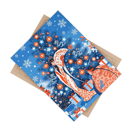 🏮❄️ The Winter Lantern Celebration Ceramic Tile – Art Deco Asian Christmas Elegance
