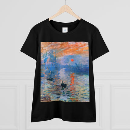 Sunrise by Claude Monet Women's Midweight Cotton Tee