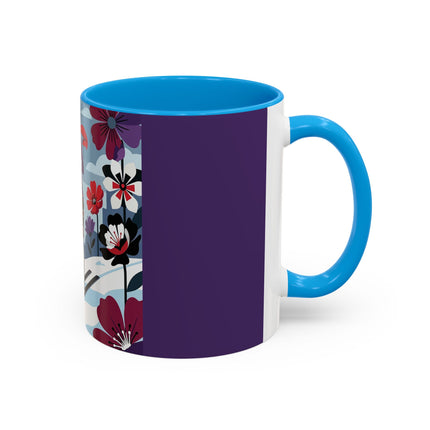 🎿❄️ The Winter Flower Skier Colorful Mug – Art Deco Alpine Fantasy