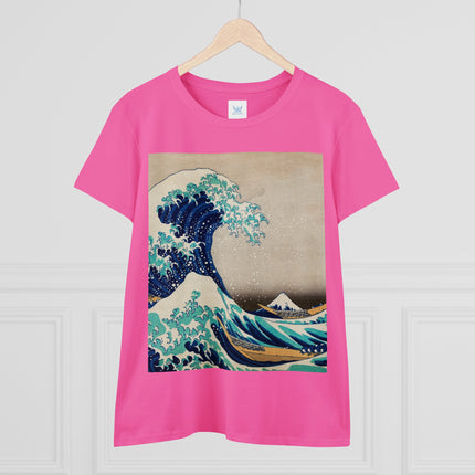 The Great Wave off Kanagawa by Katsushika Hokusai Women's Midweight Cotton Tee