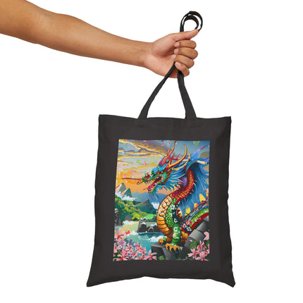 Chinese Dragon Cotton Canvas Tote Bag
