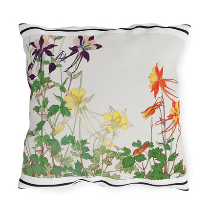 Aquilegia Flowers by Tanigami Kônan Outdoor Pillows