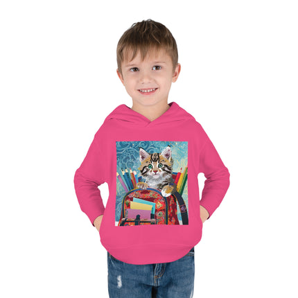 Whiskered Wanderings Toddler Pullover Fleece Hoodie