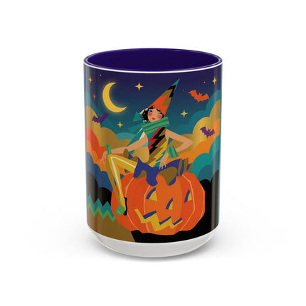 🌙🎃 The Witch Of Crescent Moon Pumpkin Colorful Mug – Colorful Halloween Charm