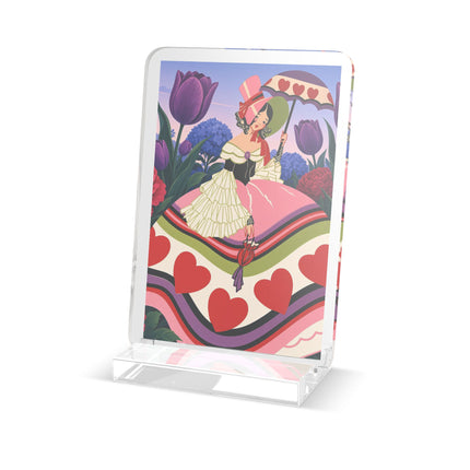 ❤️☂️ The Heart Parasol Promenade Acrylic Art Plaque – Art Deco Floral Romance