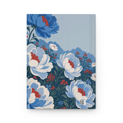 💙🌸 The Blue Blossom Garden Dancer Hardcover Journal – Art Deco Floral Elegance