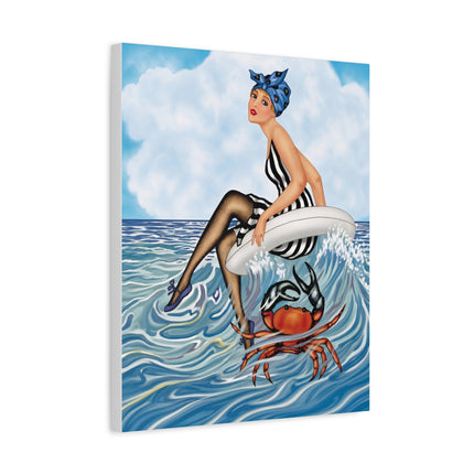 🦀🌊 The Seaside Crab Ride Placemat – Art Deco Beach Whimsy