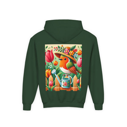 The Little Garden Tender Youth Hooded Sweatshirt – Sunshine, Care & Storybook Charm