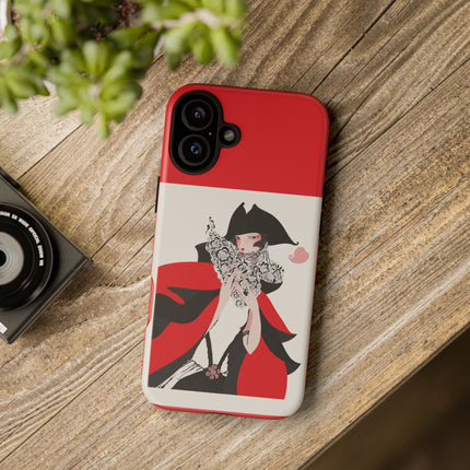 Crimson Masquerade Phone Case – Dramatic Grace & Bold Elegance