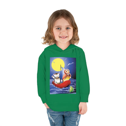 Embarking on a Moonlit Journey Toddler Pullover Fleece Hoodie