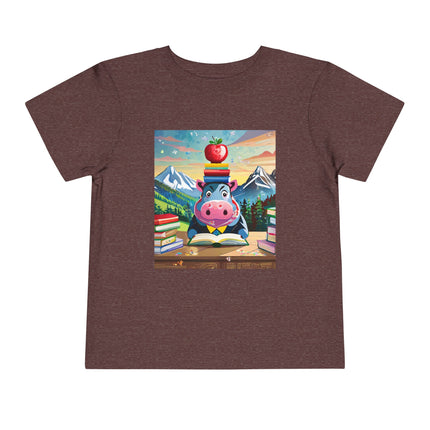 Hippos Hit the Books Toddler Short Sleeve Tee