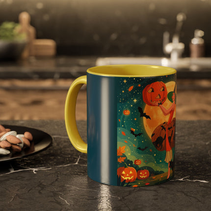 🦇🎃 The Witch Of Batwing Pumpkin Hollow Colorful Mug – Moonlit Halloween Charm