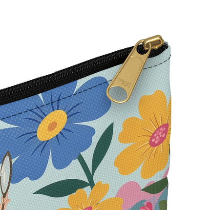 🌸🪞 The Floral Parasol Reflection Accessory Pouch – Art Deco Garden Fantasy