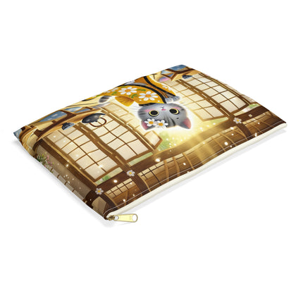Playful Kitten in the Tea Room Accessory Pouch – Curious Charm & Cozy Whimsy