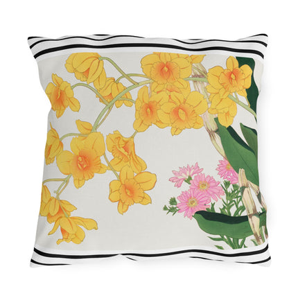 Golden Bow Orchid by Tanigami Kônan Outdoor Pillows
