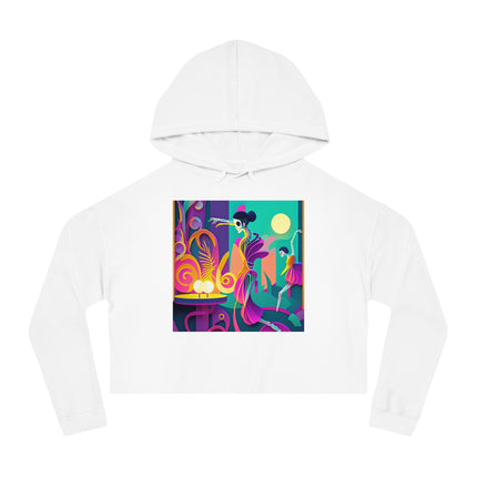 Dance of the Skeleton Ballerinas Women’s Cropped Hooded Sweatshirt