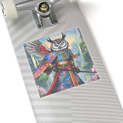 Cyberpunk Samurai Owl Kiss-Cut Stickers (4 Sizes)