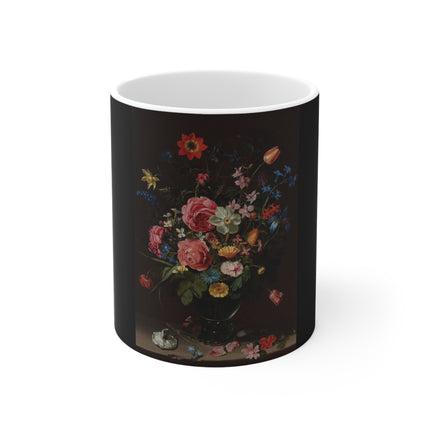 A Bouquet of Flowers by Clara Peeters Ceramic Mug 11oz