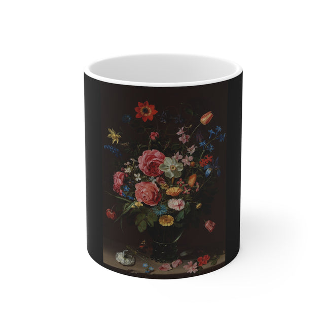 A Bouquet of Flowers by Clara Peeters Ceramic Mug 11oz