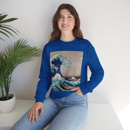 The Great Wave off Kanagawa by Katsushika Hokusai Heavy Blend™ Crewneck Sweatshirt