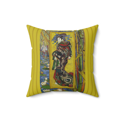 Courtesan (after Eisen) by Vincent Van Gogh Spun Polyester Square Pillow
