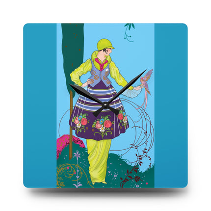 Exquisite Elegance by Umberto Brunelleschi Acrylic Wall Clock