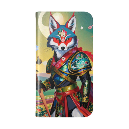🐕⚔️ Cyberpunk Samurai Dog Flip Case – Futuristic Honor & Kitsune Spirit