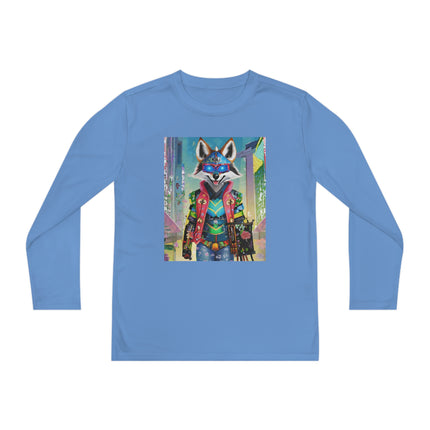 Cyber Hyena Youth Long Sleeve Competitor Tee – Neon Mischief & Futuristic Style