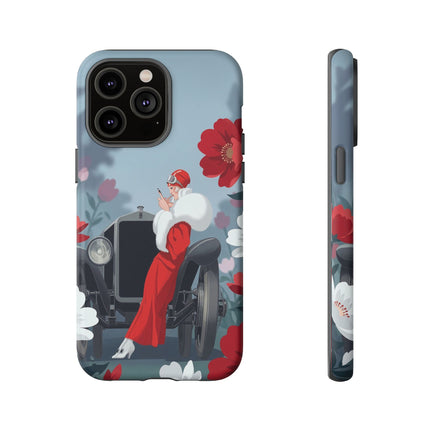 🚗🌺 The Lady Of The Grand Touring Car Phone Case – Art Deco Motoring Elegance