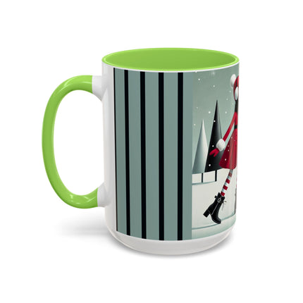 Red Sled & Curious Cats Colorful Mugs (11oz, 15oz)