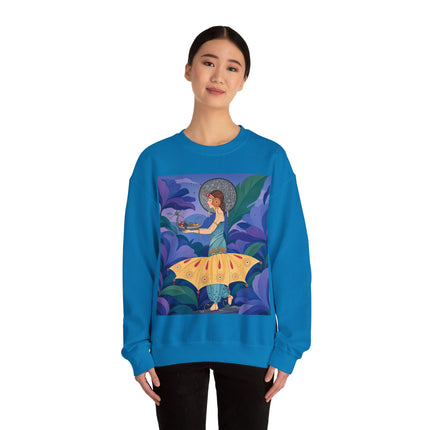 🦋🌿 The Butterfly Garden Offering Crewneck Sweatshirt – Art Deco Botanical Fantasy