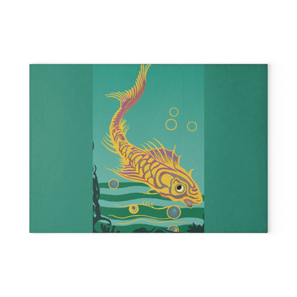 Golden Serenity Glass Cutting Board
