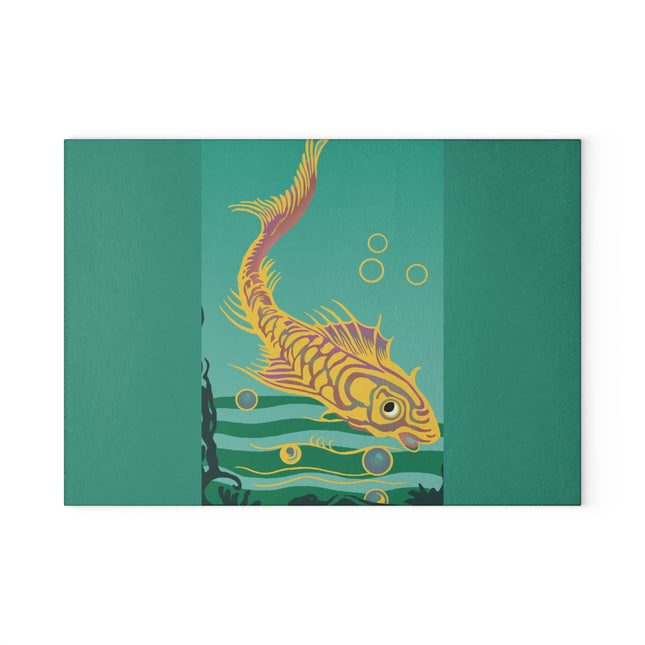 Golden Serenity Glass Cutting Board