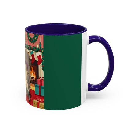 🖤🔥 The Lady Of The Christmas Hearth Colorful Mug – Art Deco Holiday Elegance