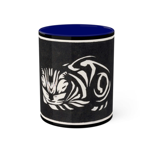 December (Cat Lying) by Anna Julia de Graag Colorful Mugs, 11oz