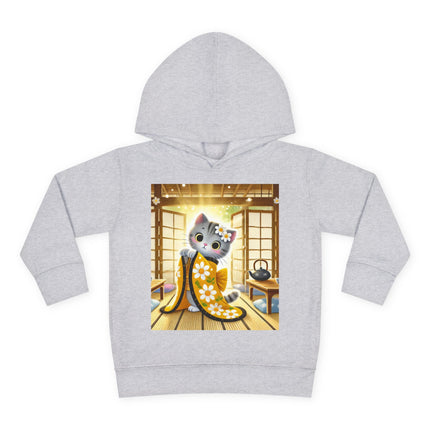 Playful Kitten in the Tea Room Toddler Pullover Fleece Hoodie