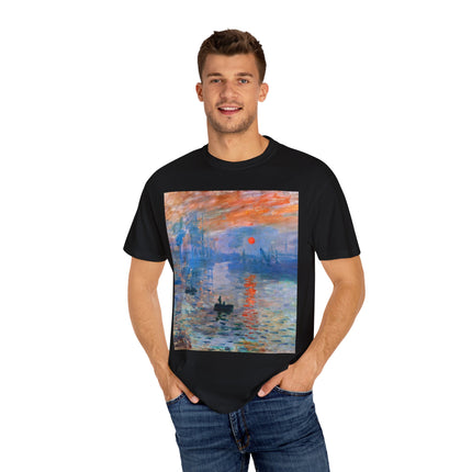 Sunrise by Claude Monet Unisex Garment-Dyed T-shirt