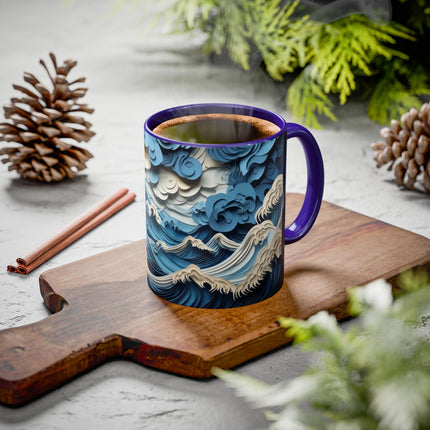 Dramatic Ocean with Crashing Waves Colorful Mugs (11oz, 15oz)