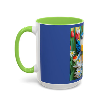 Blue Jays in a Spring Garden Colorful Mugs (11oz, 15oz)