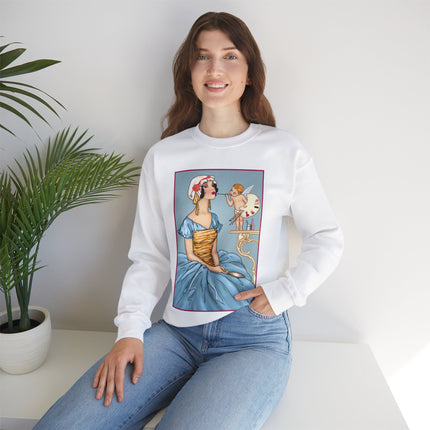 The Enchanting Painter: A Fairy's Artistic Touch Heavy Blend™ Crewneck Sweatshirt