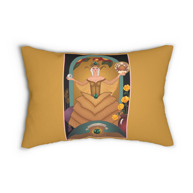June & Pearl, Alexandrite (from the Gem Series) by Sofia Chiostri Spun Polyester Lumbar Pillow