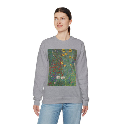 Farm Garden with Sunflowers by Gustav Klimt Heavy Blend™ Crewneck Sweatshirt