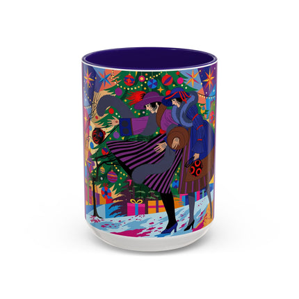 🎄✨ Christmas Among The Twinkling Trees Colorful Mug – Art Deco Holiday Fantasy