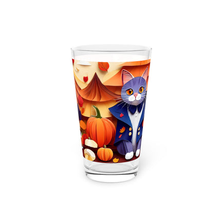 British Shorthair at an Autumn Market Glass, 16oz