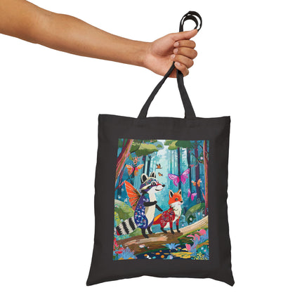 Whimsical Woodland Cotton Canvas Tote Bag