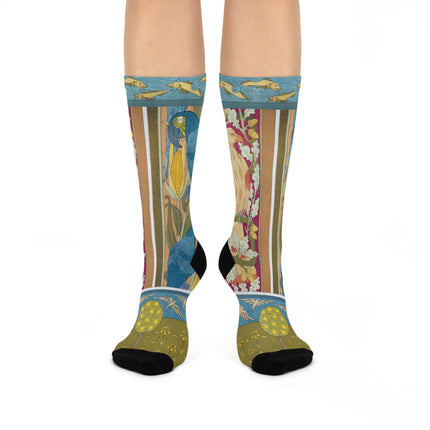 Eagle and Oak, Macaws and Corn by Maurice Pillard Verneuil Cushioned Crew Socks